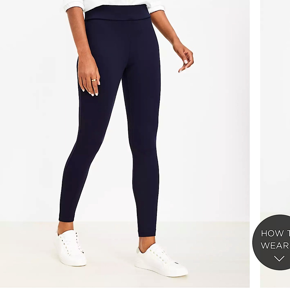 Loft Petite Seamed Ponte Leggings Forever Navy In size MP